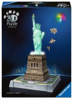 Ravensburger 08027 3D Puzzle Freiheitsstatue mit Licht Teielanzahl 108
