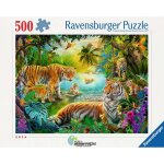 Ravensburger 01384 Puzzle Tigerfamilie in der Oase...