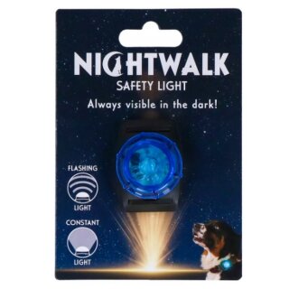 Nightwalk Sicherheitslicht zur Befestigung am Halsband blau