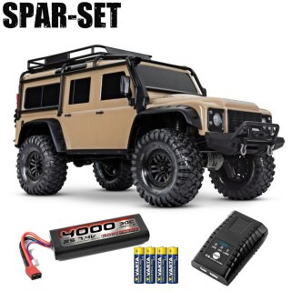 Traxxas 82256-4 1:10 TRX-4 LR Defender Crawler Sand - LiPo Starter Set