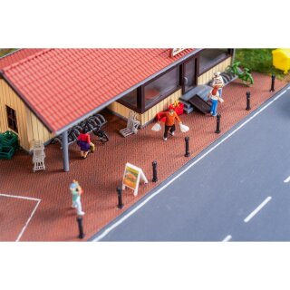 Faller 170316 PREMIUM Straßenfolie Klinkerpflaster, rot Spur H0