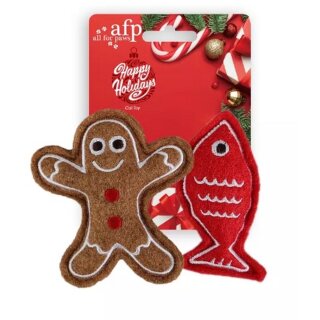 AFP Happy Holidays 2-Pack Lebkuchenmann & Fisch Spielzeug