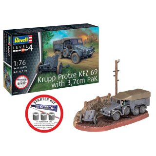 Revell 73344 1:76 Krupp Protze KFZ 69 with 3,7cm Pak mit Basiszubehör
