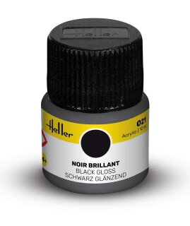 Heller 9021 Acrylic Colour 021 Black Gloss 12ml