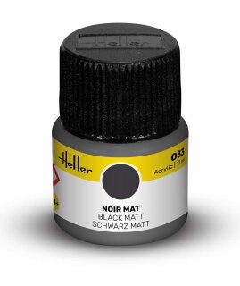 Heller 9033 Acrylic Colour 033 Black Matt 12ml
