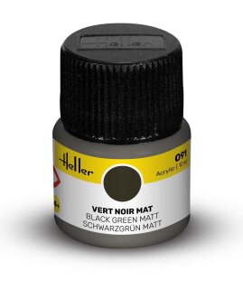 Heller 9091 Acrylic Colour 091 Black Green Matt 12ml