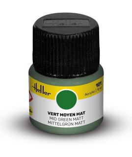 Heller 9101 Acrylic Colour 101 Mid Green Matt 12ml