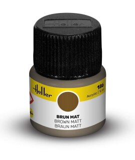 Heller 9186 Acrylic Colour 186 Brown Matt 12ml