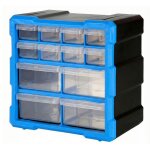 Robitronic R14037B Kleinteilemagazin mit 12 Schubladen blau