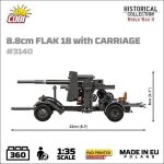 COBI 3140 8,8 cm FLAK 18 with Carriage 1:35 Blockmodell - 360 Bausteine