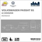 COBI 24643 VW Passat B1 mit Wohnwagen - 1:35 - Blockmodell - 361 Bausteine