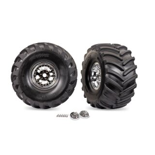 Traxxas 7696 Reifen auf Felge chrom Terra Groove X-MAXX MT
