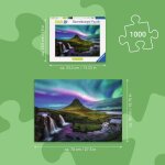 Ravensburger 01744 Nordlichter über Kirkjufell  Puzzle für Erwachsene 1000 Teile