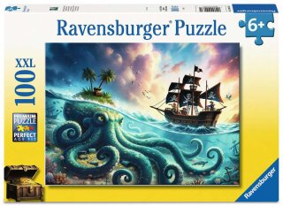 Ravensburger 04263 Der Schatz des Kraken Kinderpuzzle 100 XXL Teile