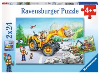 Ravensburger 07802 Bagger und Waldtraktor Kinderpuzzle 2x24 Teile