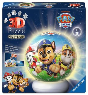 Ravensburger 08057 Puzzle-Ball Nachtlicht Paw Patrol 3D Puzzle beleuchtet 72 Teile