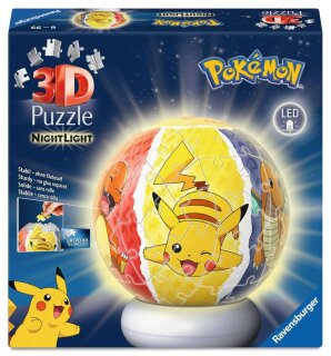 Ravensburger 08053 Puzzle-Ball Nachtlicht Pokémon  3D Puzzle beleuchtet 72 Teile