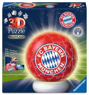 Ravensburger 08056 Puzzle-Ball Nachtlicht FC Bayern München 3D Puzzle beleuchtet 72 Teile