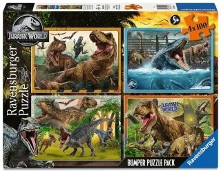 Ravensburger 05619 Willkommen in der Jurassic World Kinderpuzzle 4x100 Teile