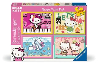 Ravensburger 04159 Los gehts, Hello Kitty! Kinderpuzzle 4x100 Teile