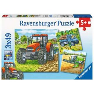 Ravensburger 09388 Große Landmaschinen Kinderpuzzle 3x49 Teile