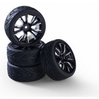 Carson 900182 1:10 Räderset (4) M-Design silb/schw.26mm 500900182