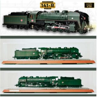 IXO 10125 1:32 Dampflok 141R mit Tender SNCF Bausatz 746 Teile mit Licht & Sound
