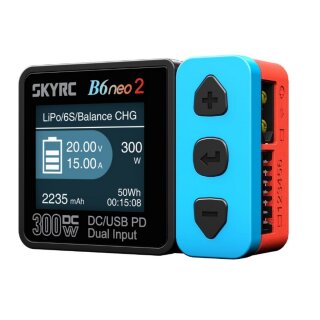 SkyRC SK100225-01 B6neo 2 DC Ladegerät blau/rot LiPo 1-6S 15A 300W