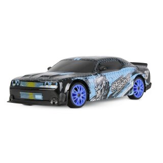 Amewi 21133 Drift Sport Muscle Car 4WD 1:24 RTR blau - LED-Beleuchtung