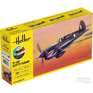 Heller 56266 STARTER KIT P-40 Kitty Hawk 1:72