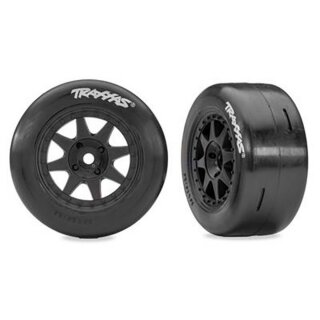 Traxxas 10885-BLK LED Slick-Reifen weich auf Mini-Rally-Felgen schwarz hinten (2)