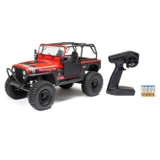 Axial AXI03008V2T1 1:10 SCX10 III Jeep CJ-7 4X4 RTR Brushed Rock Crawler, Red