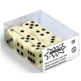 Amigo 00058 Spielezubehör 6x W6 Augenwürfel Elfenbein