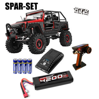DF-Models 3225 1:10 DF-4S Pro brushless Scale Crawler 2-Gang RTR rot - 2S Spar-Set