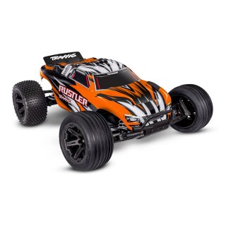 Traxxas 37254-8 Rustler 1:10 2WD Stadium-Truck RTR Clipless + Akku/Lader orangeX