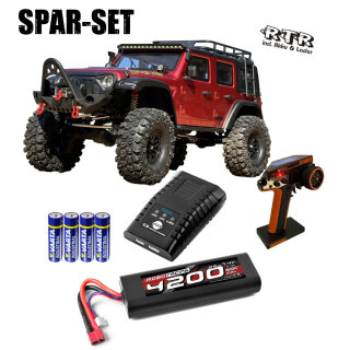 DF-Models 3227 1:10 DF-4S Pro brushless Scale Crawler 2-Gang RTR metallic rot - 2S Spar-Set