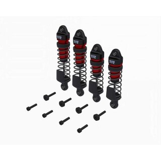Arrma ARA-2670 Shock Set, Front/Rear Assembled, 700 cSt Oil, Red (4Pcs): MINI