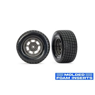 Traxxas 10473R Dirt Oval Hossier Reifen auf Felge grau (2)