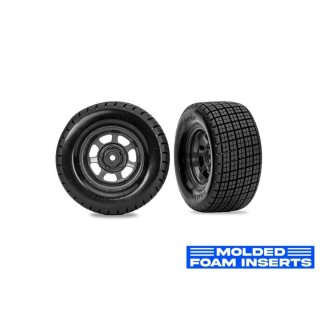 Traxxas 10474R Dirt Oval Hossier Reifen auf Felge grau (2) hinten