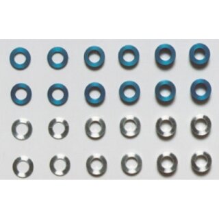 Tamiya 53539 Buchsen-Set (24) Alu 0,5-3mm blau/silber 300053539
