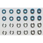Tamiya 53539 Buchsen-Set (24) Alu 0,5-3mm blau/silber...