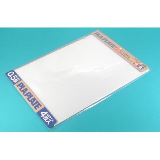 Tamiya 70123 Kst-Platte 0,5mm (4) weiß 257x364mm 300070123