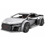 CaDA Audi R8 Coupé grau 1:14 RC-Blockmodell - 575 Bauteile 28×13,5×9 cm