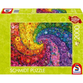 Schmidt Spiele 59744 Kunterbunter Blütenwirbel 2000 Teile Puzzle