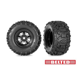 Traxxas 10945 Sledgehammer Reifen belted auf Felge schwarz (2)