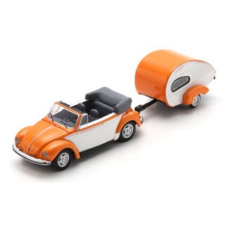 Schuco 451870010 1:87 VW Beetle Cabriolet m.Ah.ES Piccolo