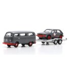 Schuco 451870028 1:87 VW T2 Bus m.Anh. VW Golf I GTI