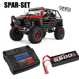 DF-Models 3225 1:10 DF-4S Pro brushless Scale Crawler 2-Gang RTR rot - 2S Spar-Set