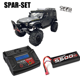 DF-Models 3226 1:10 DF-4S Pro brushless Scale Crawler 2-Gang RTR grau- 2S Spar-Set