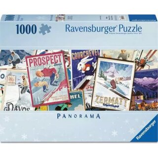 Ravensburger 01389 Vintage Ski-Poster Puzzle Teielanzahl 1000